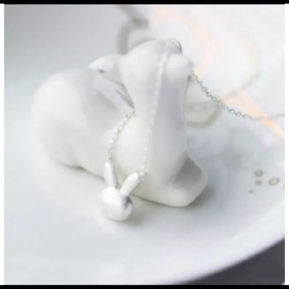 Rabbit Long chain Necklace Sterling Silver 3/45$ - Picture 2 of 7